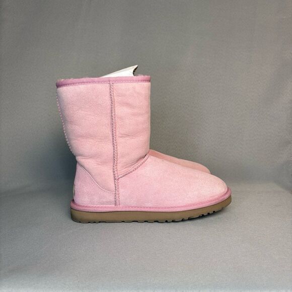 Womens UGG Boots Classic Short Pink MAU Coquette Festival Suede RARE Size 7 - Picture 5 of 12
